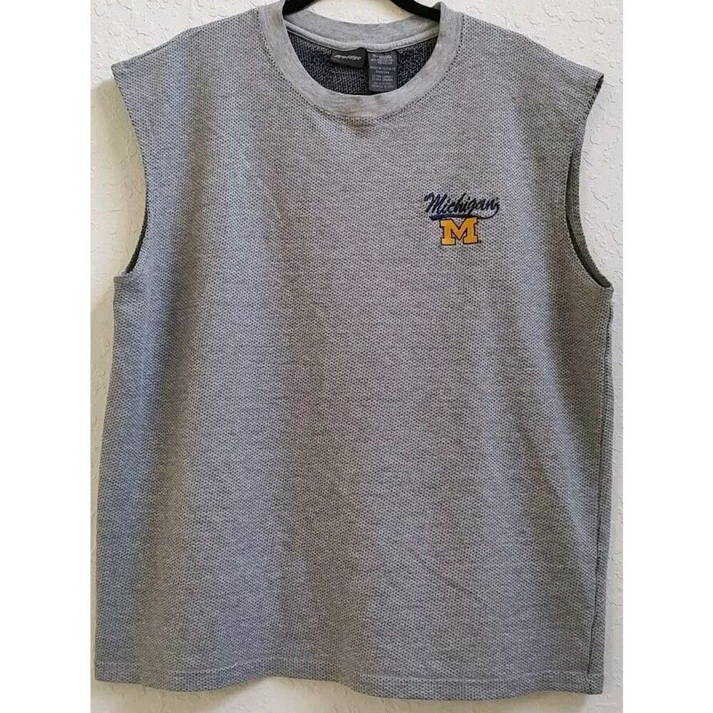 Vintage Michigan Wolverines Pro Edge Cut Off Muscle Shirt Gray - XL